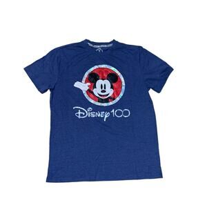 Disney 100 100 Years of Wonder Blue Mickey Mouse Graphic Short Sleeve T-Shirt L